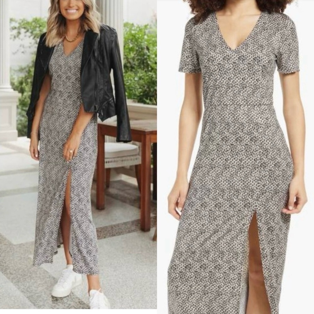 WAYF Women’s Alexa Short Sleeve Animal Print Maxi Dress Size Small - Picture 12 of 12